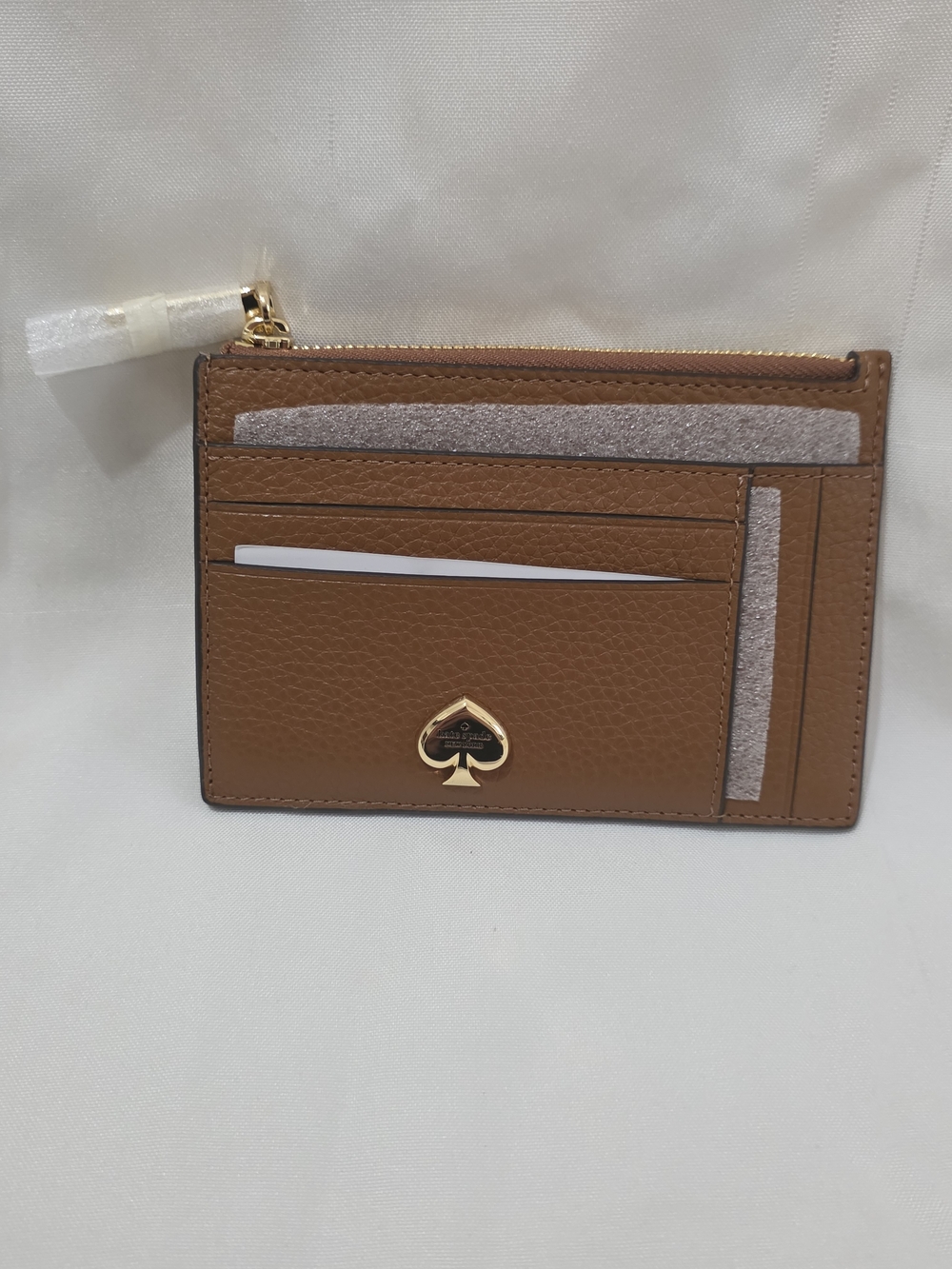 Kate Spade Brown Leather Cardholder Wallet with Zip Pocket